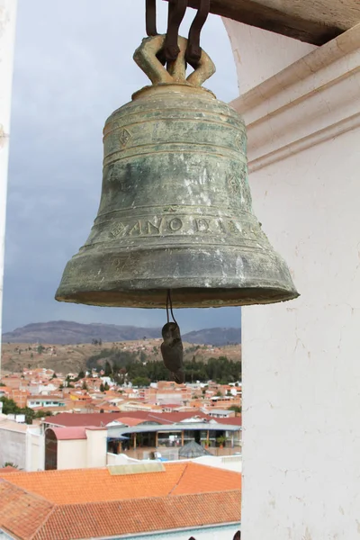 Bronze Church Bell on La Merced Church, Sucre, Bolivia — Stock Photo, Image