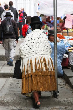 La Paz, Bolivya Market içinde geleneksel kadın