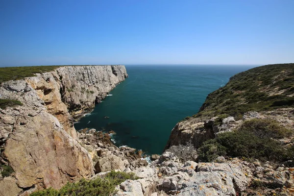 Portugalia Algarve Wybrzeże Pobliżu Przylądka Saint Vincent — Zdjęcie stockowe