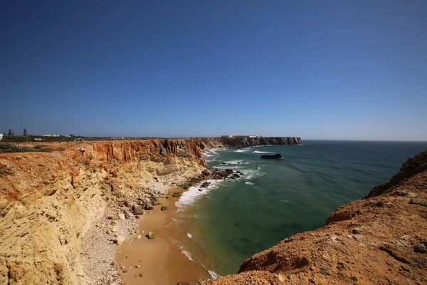 Portugalia Algarve Wybrzeże Pobliżu Przylądka Saint Vincent — Zdjęcie stockowe