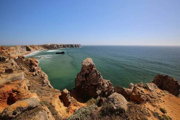 Portugalia Algarve Wybrzeże Pobliżu Przylądka Saint Vincent — Zdjęcie stockowe