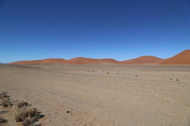 Sossusvlei, Namibya çevresindeki kırmızı kumullar