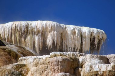 Yellowstone, Mamut Sıcak Bahar 'ın muhteşem kireçtaşı heykelleri.