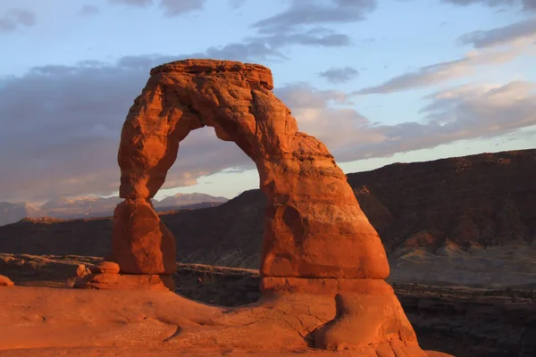 Sunset at Delicate Arch, Arches National Park — Stock Photo, Image