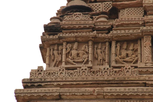 Λεπτομέρειες και Διακόσμηση του Ναού Sas Bahu Ka Mandir, Gwalior, Ινδία — Φωτογραφία Αρχείου