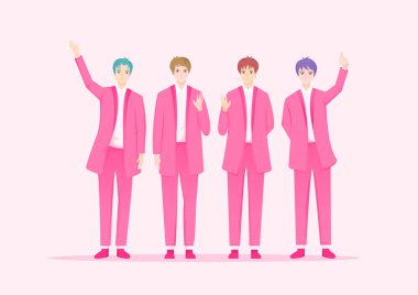 Güney Kore 'de pop müzik yapan K-pop müzik grupları. Koreli ünlü şarkıcı çizgi filmi.