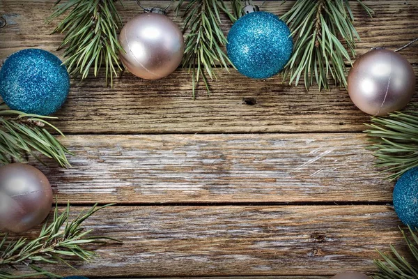 Decoración Navidad Sobre Fondo Madera — Foto de Stock