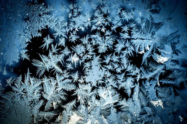 Abstract Background Winter Frosty Patterns Window — Stock Photo, Image