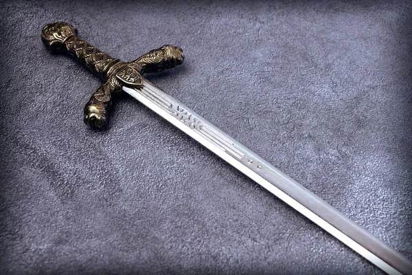 Knight Hilt Gray Marble Background — 스톡 사진