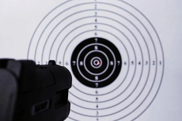 Background Pistol Aimed Target Red Dot Laser Sight Center — Stock Photo, Image