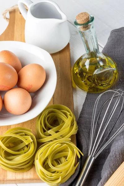 Zeleninové těstoviny, vegetariánské a zdravé italské jídlo. Těstoviny recept. — Stock fotografie