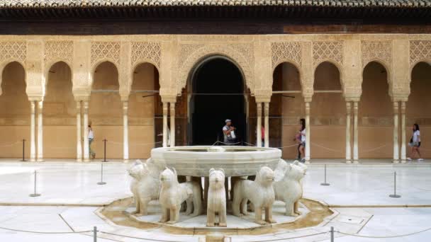 Patio de la mezquita morisca de la Alhambra — Vídeo de stock