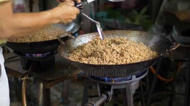 Comida callejera asiática — Vídeos de Stock