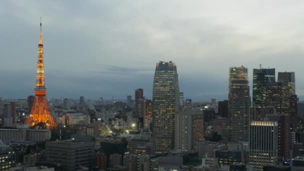 Timelapse vista del paisaje urbano de tokyo — Vídeo de stock