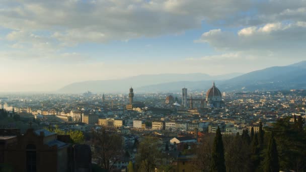 Florencia paisaje en la noche de verano — Vídeos de Stock