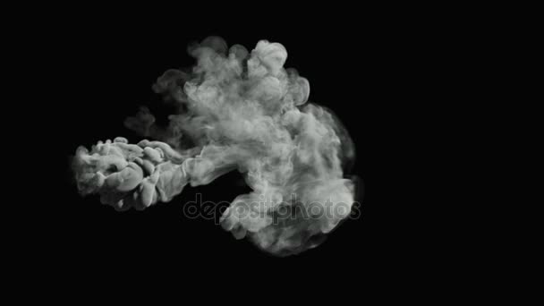 Smoke Scoppio Sfondo Nero Alto Dettaglio Smoke Ondeggiando Uno Sfondo — Video Stock