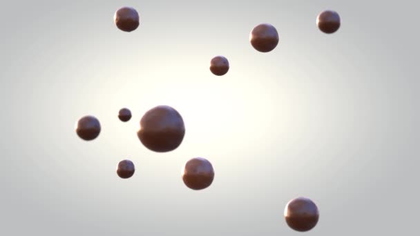 白色背景棕色漆的小水滴形成滴 — 图库视频影像