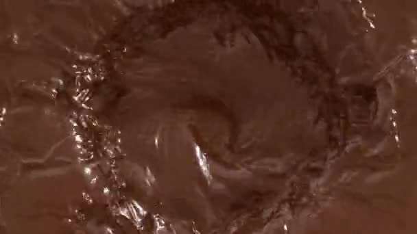 Caldo Cioccolato Vortice Vista Dall Alto — Video Stock