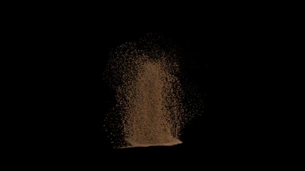 Explosion Sable Sur Fond Sombre — Video