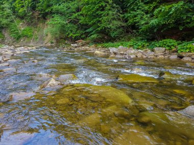 Nehirli güzel dağ manzarası