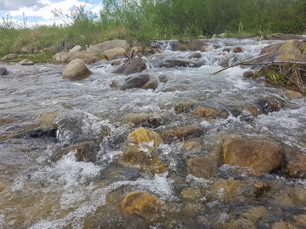 Hermoso, roca, río rápido —  Fotos de Stock