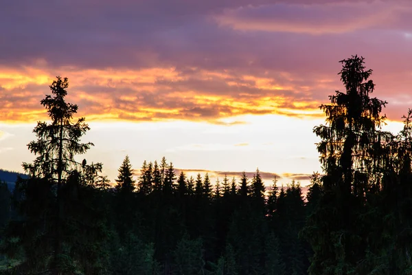 Fabuloso pôr-do-sol e o céu nas montanhas — Fotografia de Stock
