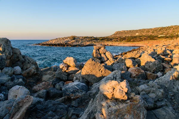 Coucher de soleil magnifique sur la côte de Crète — Photo