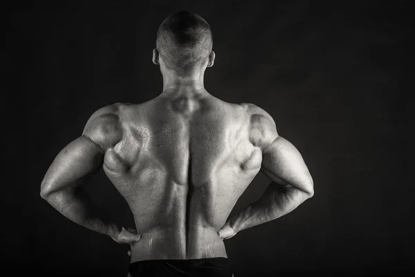 Black and white photo of bodybuilder — Stock Photo, Image