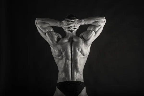 Photo noir et blanc du bodybuilder — Photo