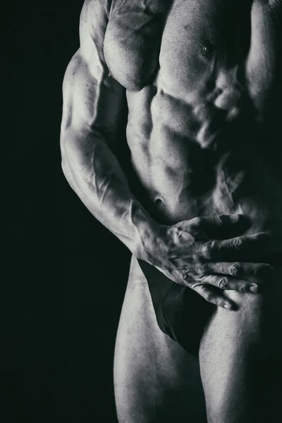 Elegante, masculino, corpo muscular — Fotografia de Stock