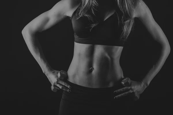 Trained girl on black — Stock Photo, Image