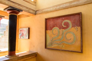 Girit - 20 Mayıs: Minos palace'nın Greece.The iç. Mayıs 