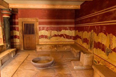 Girit - 20 Mayıs: Minos palace'nın Greece.The iç. Mayıs 