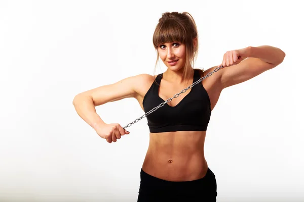 Mujer fitness sobre un fondo claro . — Foto de Stock