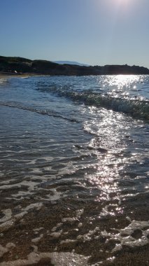 Güzel deniz manzarası. Sahile Girit Adası