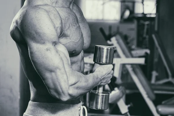 Bodybuilder in the gym — Stock Photo, Image