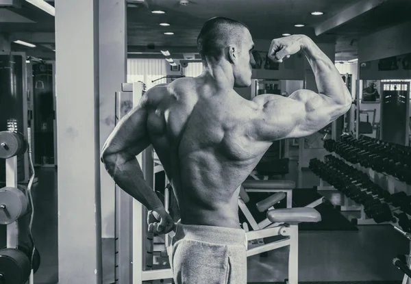 Bodybuilder di gym — Stok Foto