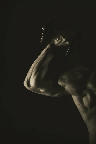 Μεγάλο bodybuilder τη μαύρη — Φωτογραφία Αρχείου