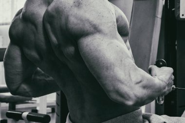 Güçlü adam. Spor kas eğitim. Spor eğitim.