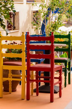 Pitoresk Yunan ev ve avlu