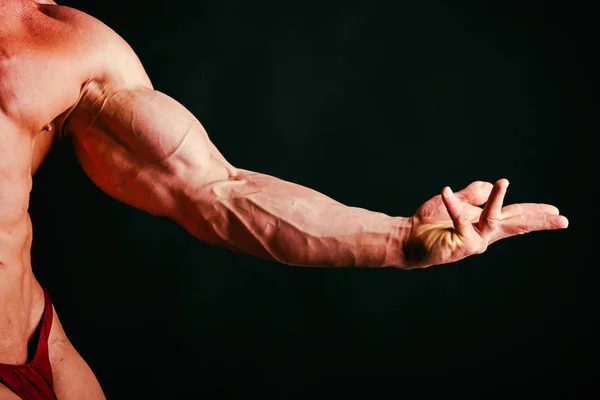 Corpo maschile muscolare. Risultato allenamenti bodybuilding — Foto Stock