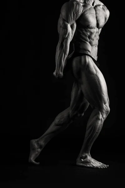 Bodybuilder  on a black background — Stock Photo, Image