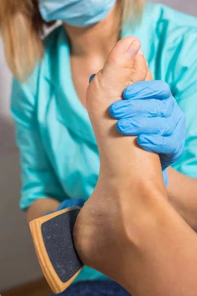 Peeling during a pedicure — Stock Photo, Image