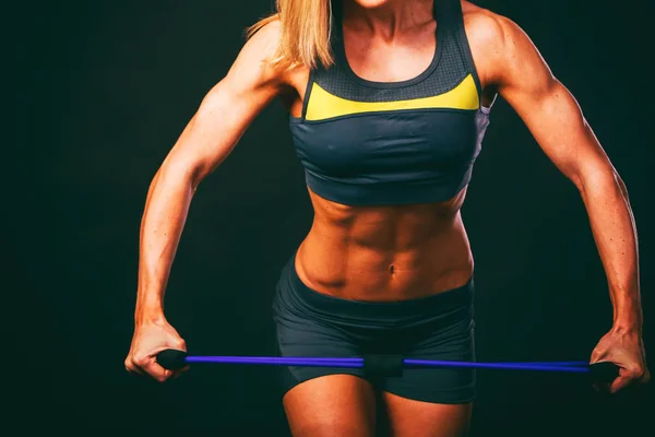 Mooi atletische meisje over wit. Luxe fitness meisje — Stockfoto