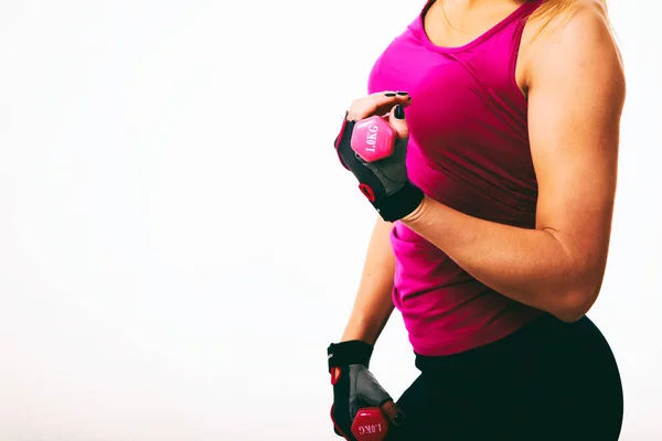 Fitness girl posing on black — Stock Photo, Image