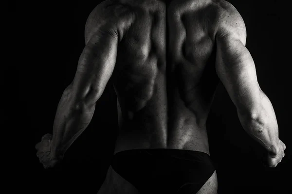 Beautiful male body bodybuilder — Stock Photo, Image