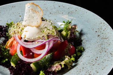 Peynir philadelphia ile sebze salatası