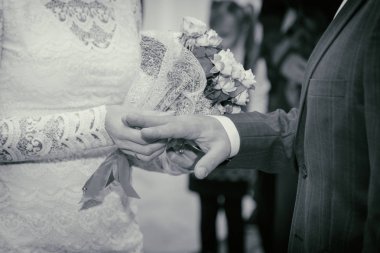 Düğün, yürüyüş, damat ve gelin