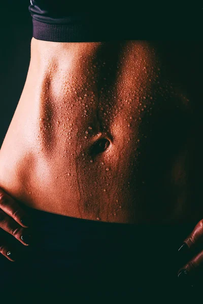 Sexig kvinnlig mage närbild — Stockfoto