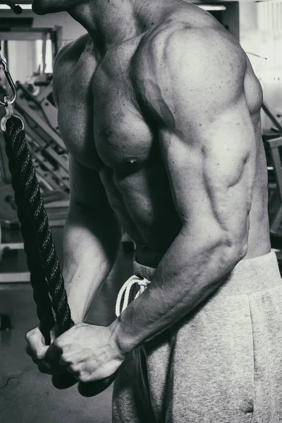 Bodybuilder in the gym — Stock Photo, Image